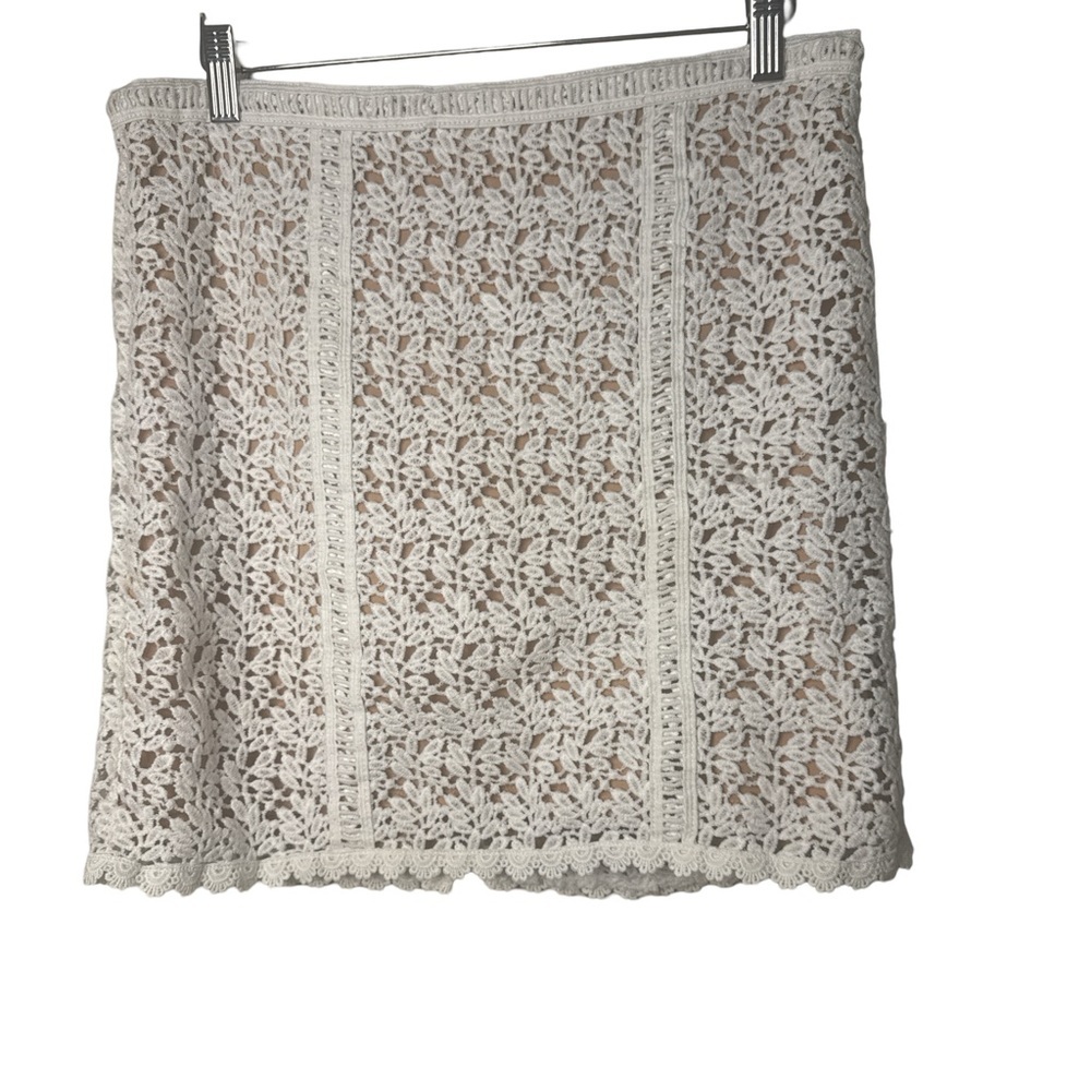 Kendall & Kylie Brown and White Embellished Mini Pencil Skirt